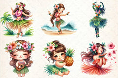 Summer Hula Girl Clipart Bundle - CraftNest - Digital Crafting and Art