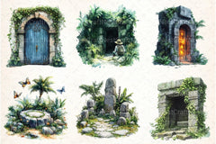 Jungle Tomb Clipart Bundle - CraftNest - Digital Crafting and Art