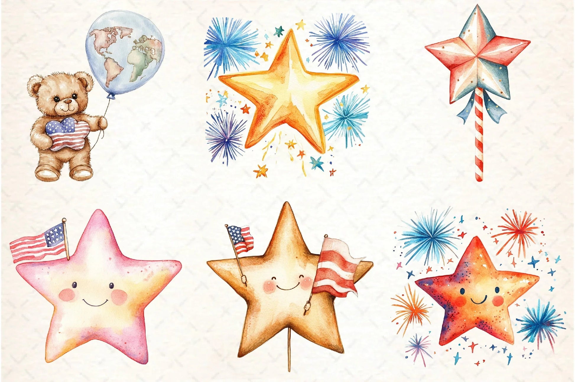 Cute Star 4th of July Clipart Bundle - CraftNest - Digital Crafting and Art