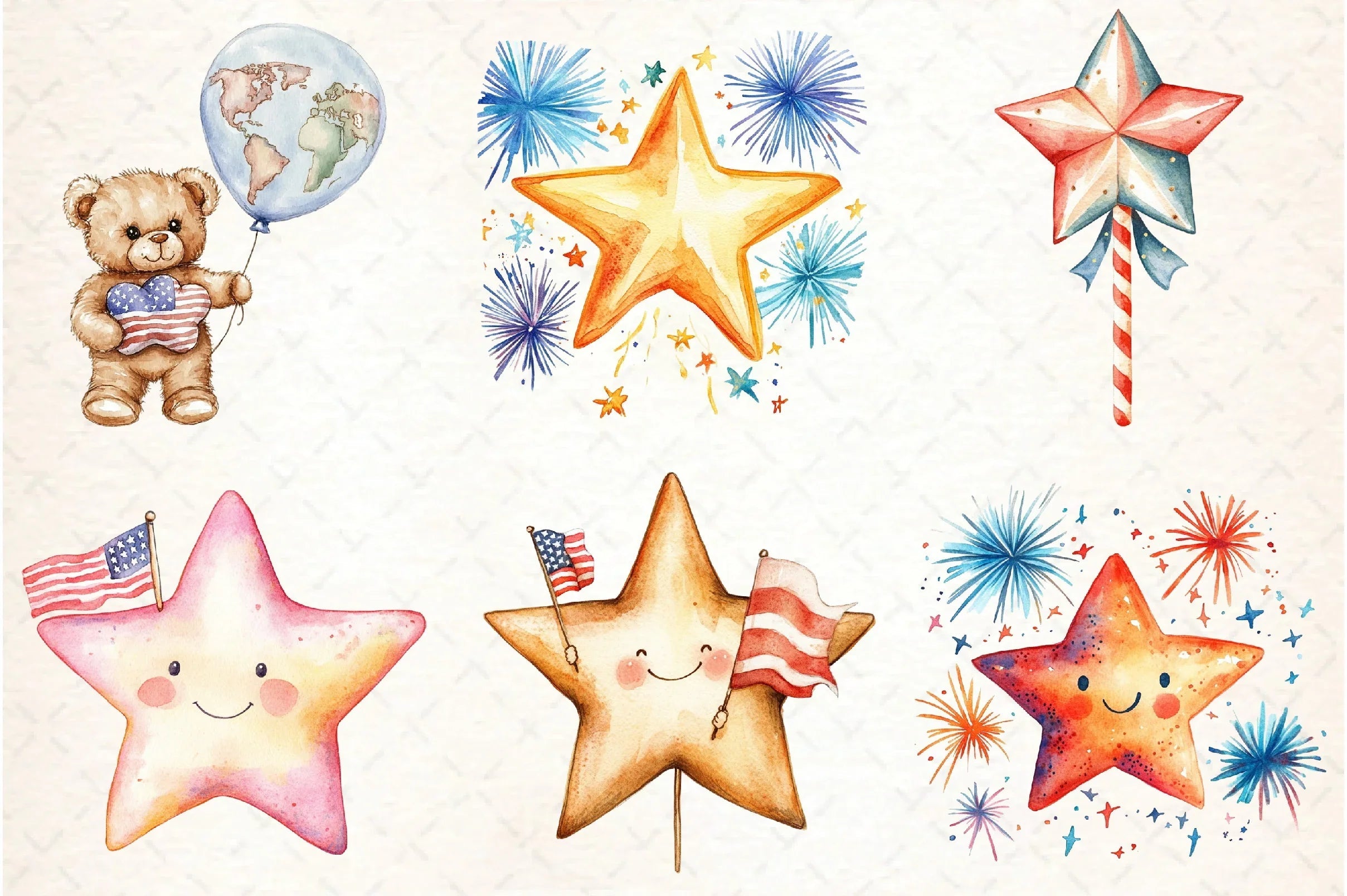 Cute Star 4th of July Clipart Bundle - CraftNest - Digital Crafting and Art