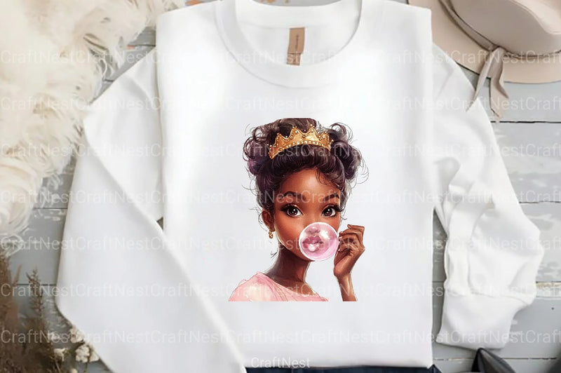 Quirky African American Girl Crown Clipart Bundle - CraftNest - Digital Crafting and Art