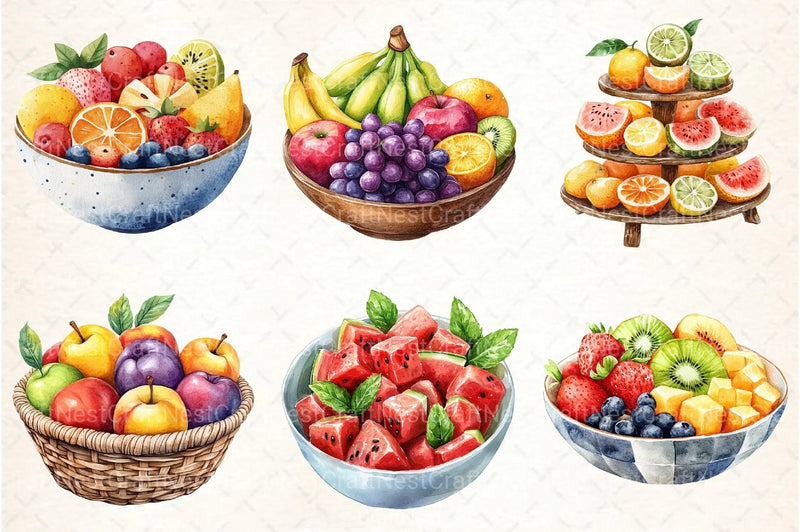 Fruit Bowl Clipart Bundle - CraftNest - Digital Crafting and Art