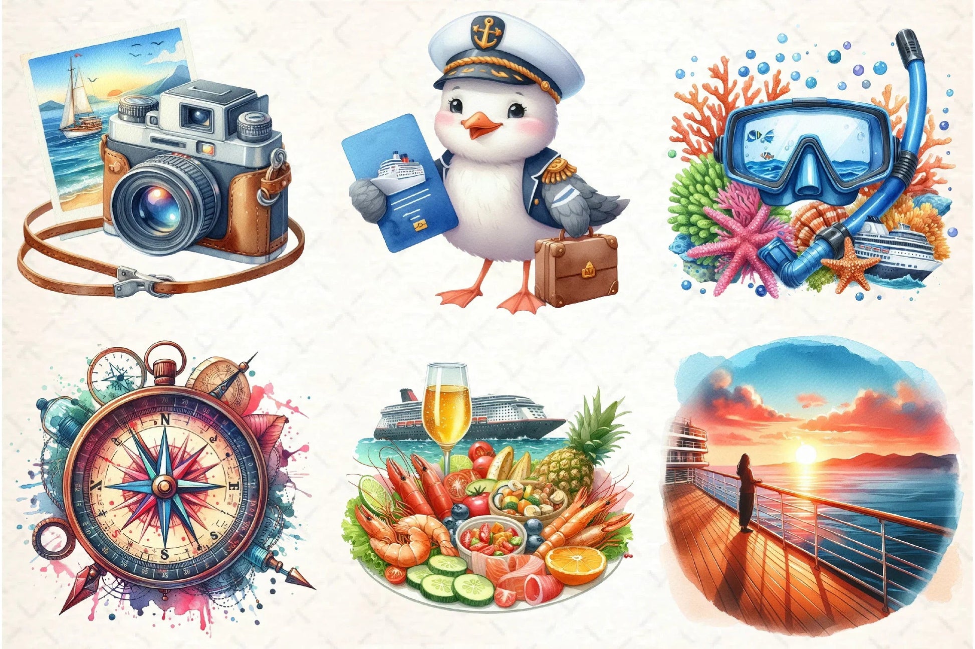 Cruise Adventure Summer Clipart Bundle - CraftNest - Digital Crafting and Art