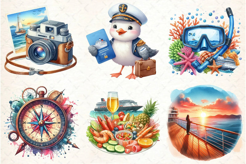 Cruise Adventure Summer Clipart Bundle - CraftNest - Digital Crafting and Art