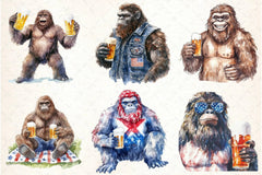 Bigfoot Holding Beer 4th of July Clipart Bundle - CraftNest - Digital Crafting and Art