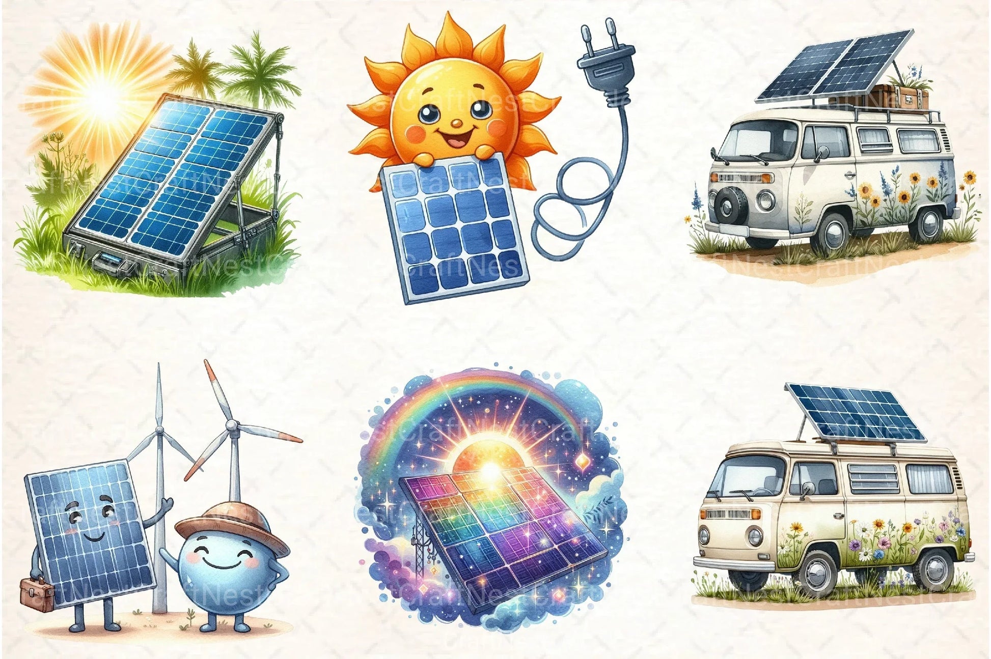 Solar Panel Clipart Bundle - CraftNest - Digital Crafting and Art