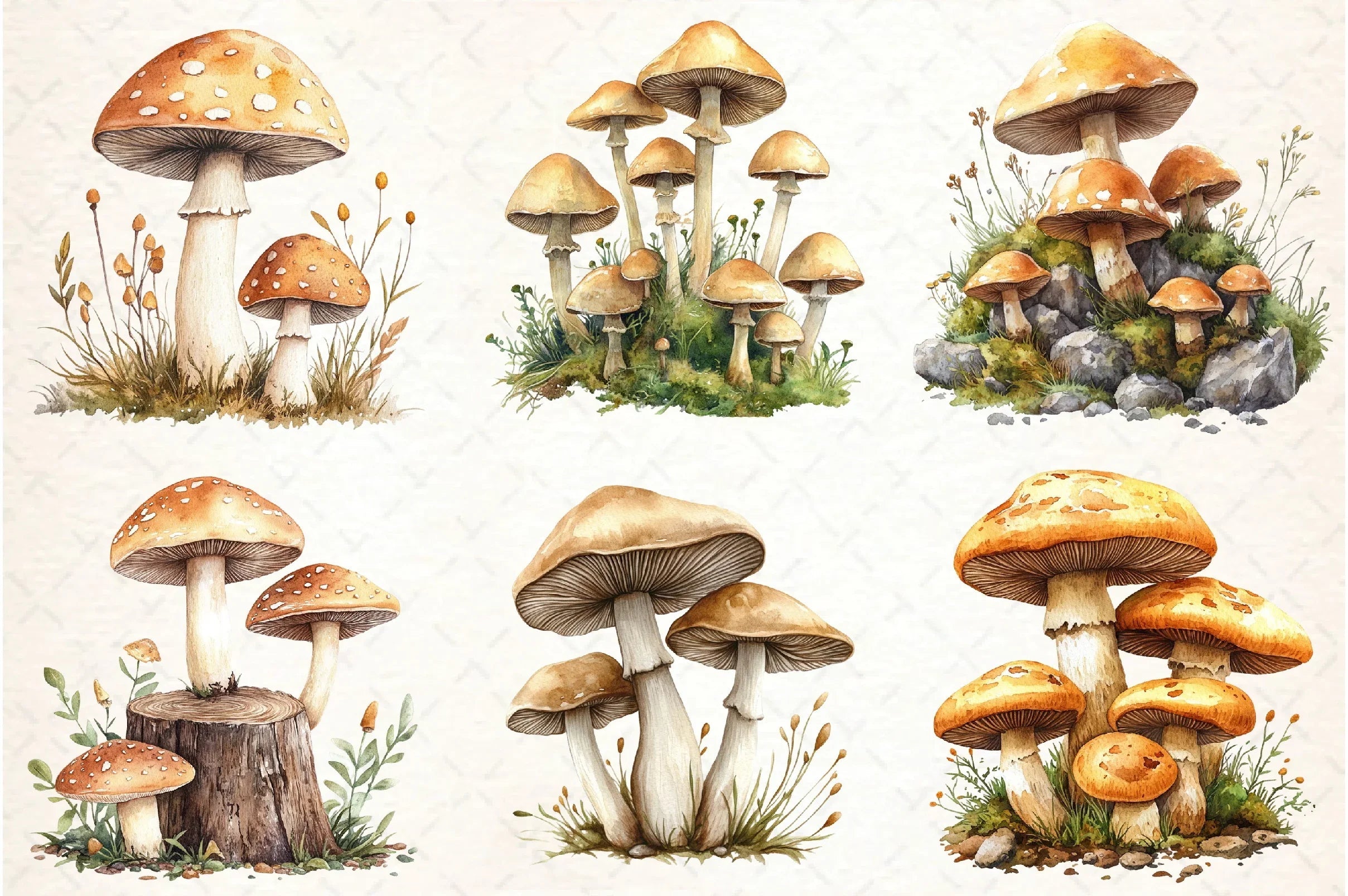 Mushroom Clipart Bundle - CraftNest - Digital Crafting and Art