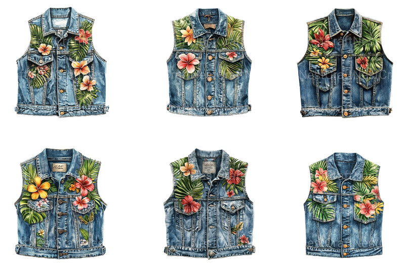 Summer Denim Vest Clipart Bundle - CraftNest - Digital Crafting and Art