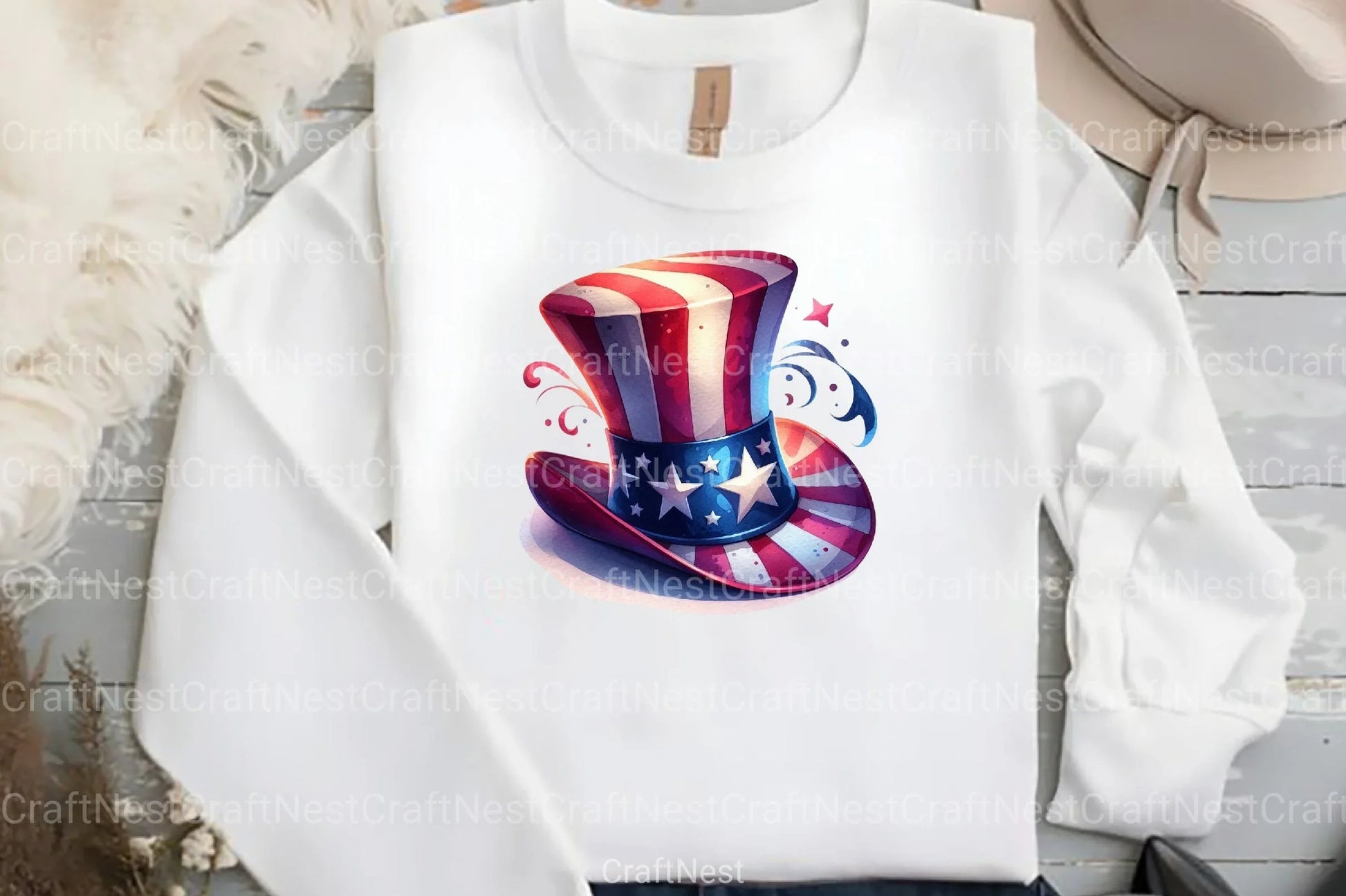 4th of July USA Patriotic Hat Clipart Bundle - CraftNest - Digital Crafting and Art