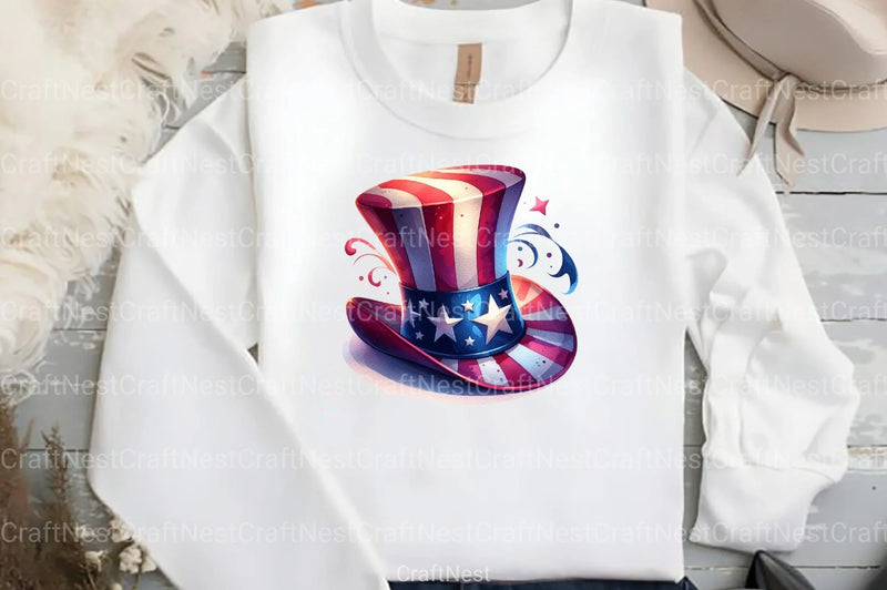 4th of July USA Patriotic Hat Clipart Bundle - CraftNest - Digital Crafting and Art