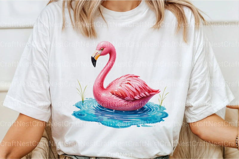 Summer Flamingo Clipart Bundle 3 - CraftNest - Digital Crafting and Art