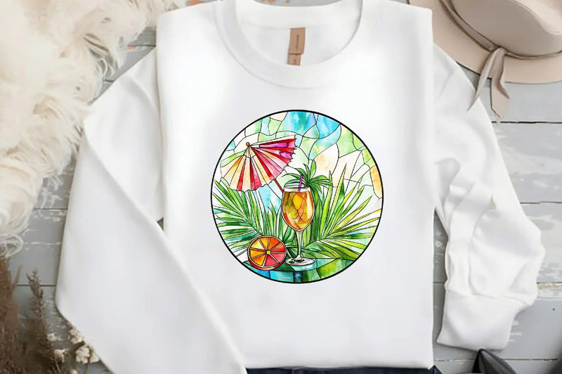 Stained Glass Summer Design Clipart Bundle - CraftNest - Digital Crafting and Art
