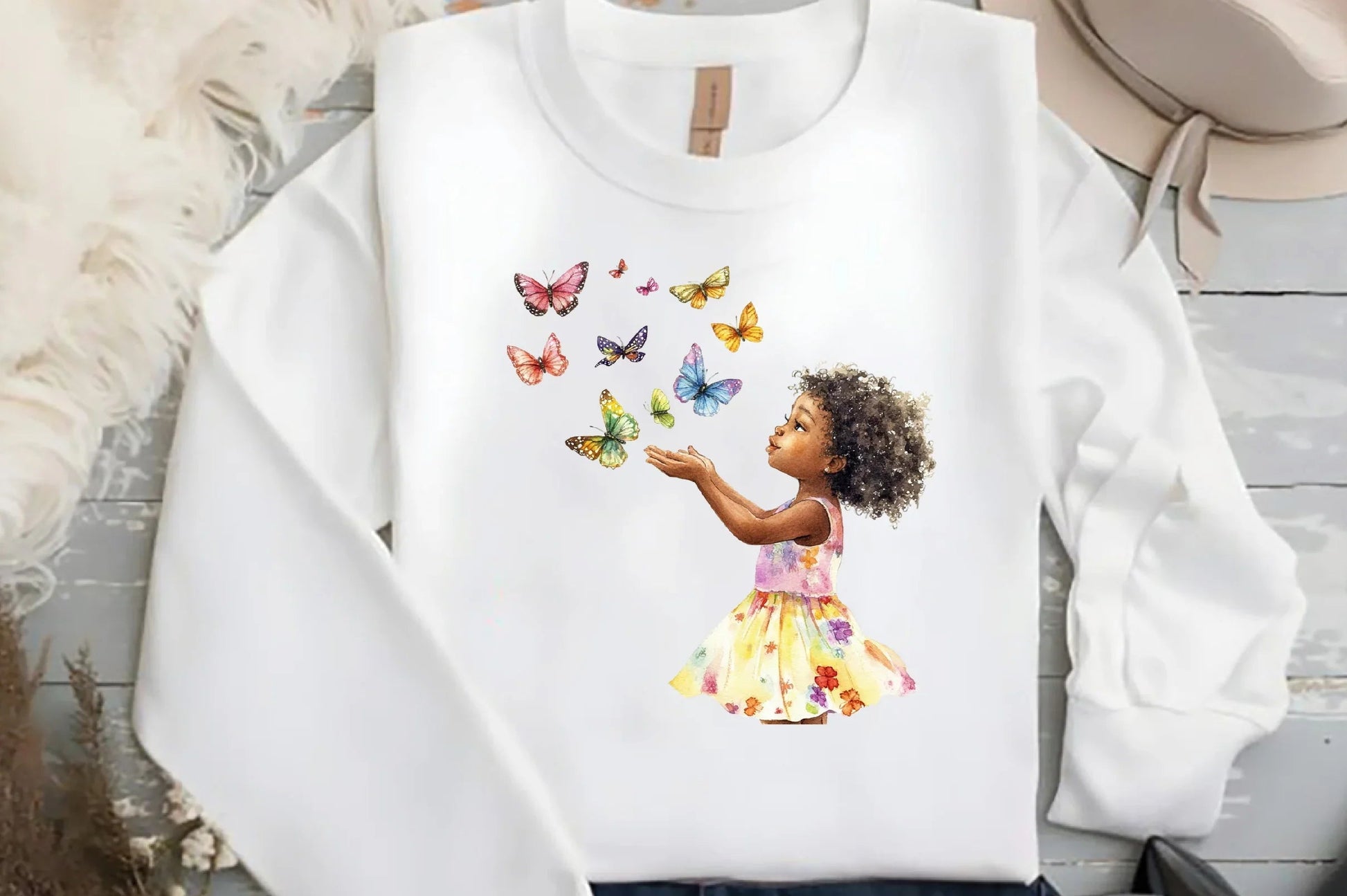 African American Girl with Butterflies Clipart Bundle - CraftNest - Digital Crafting and Art