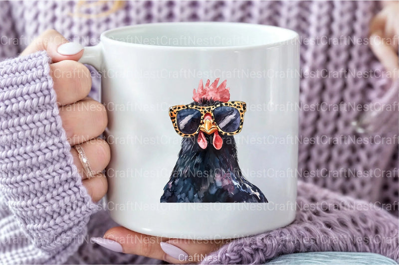 Quirky Funny Black Chicken Clipart Bundle - CraftNest - Digital Crafting and Art