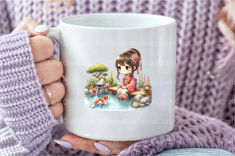 Japanese Summer Girls Clipart Bundle - CraftNest - Digital Crafting and Art