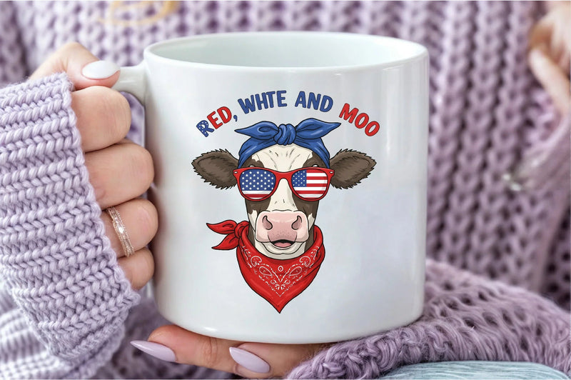 Patriotic 4th of July Cow Clipart Bundle - CraftNest - Digital Crafting and Art