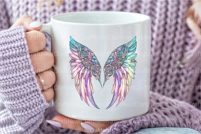 Stained Glass Angel Wings Clipart Bundle 4 - CraftNest - Digital Crafting and Art