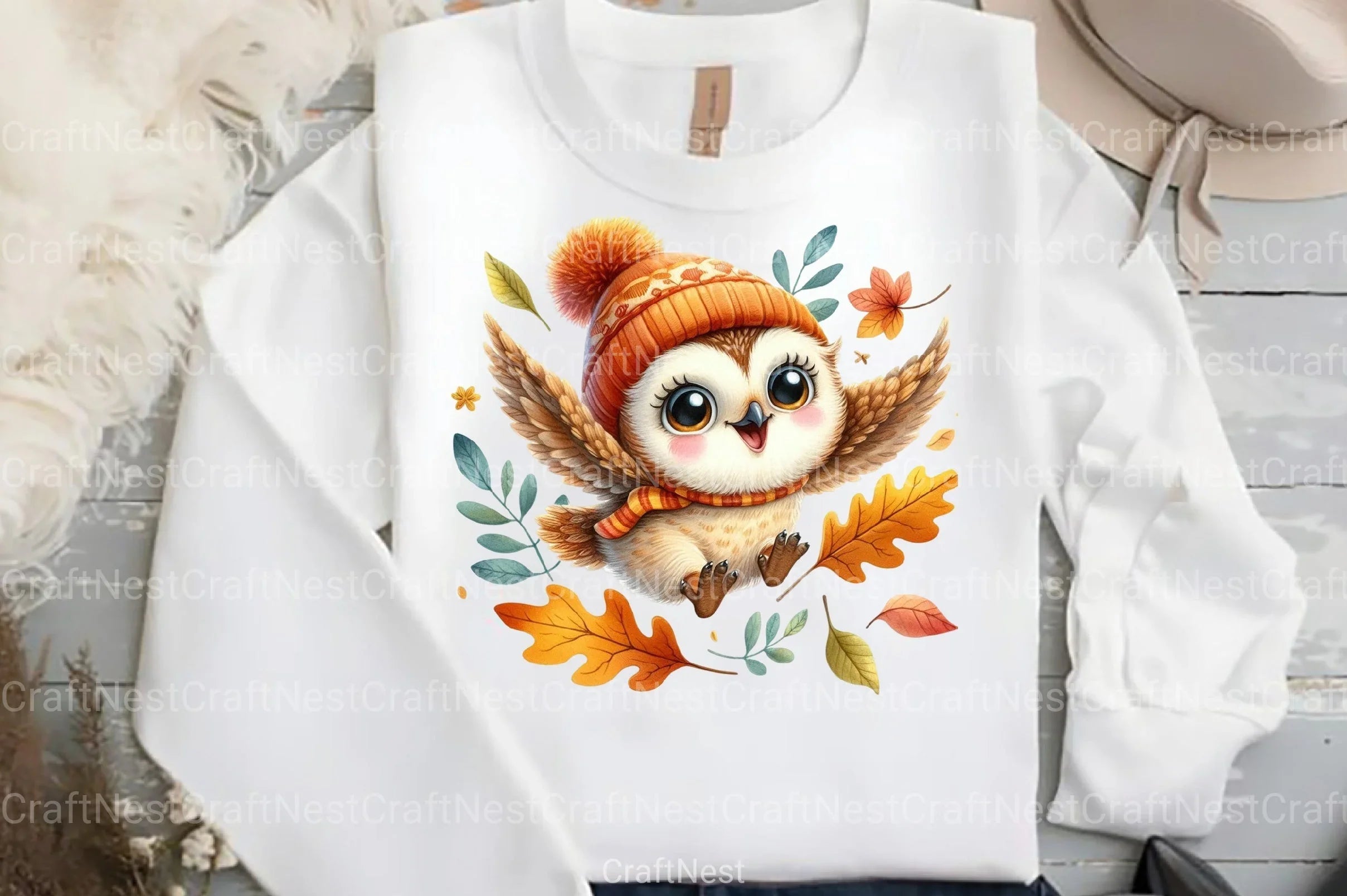 Cute Autumn Owl Clipart Bundle 1 - CraftNest - Digital Crafting and Art