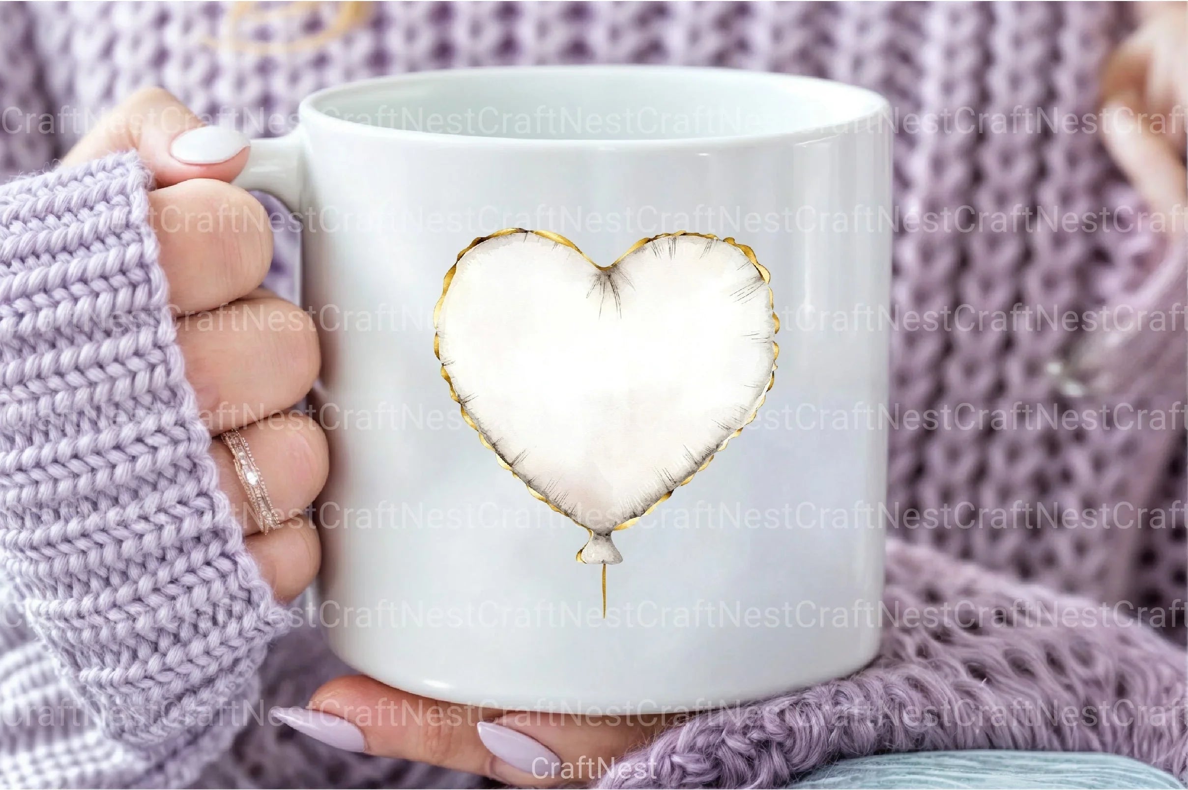 White and Gold Balloons Clipart Bundle - CraftNest - Digital Crafting and Art