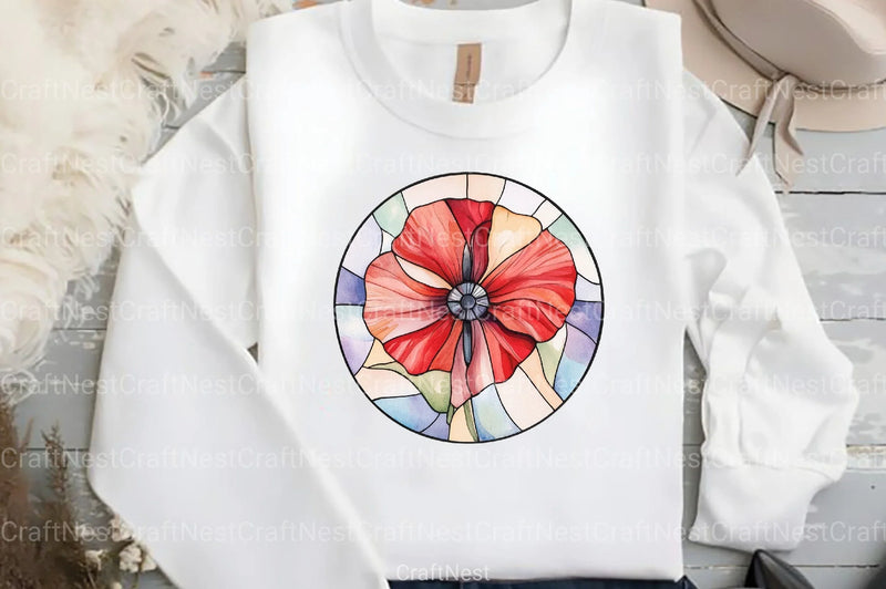 Poppy & Cross Faux Stained Glass Clipart Bundle 13 - CraftNest - Digital Crafting and Art