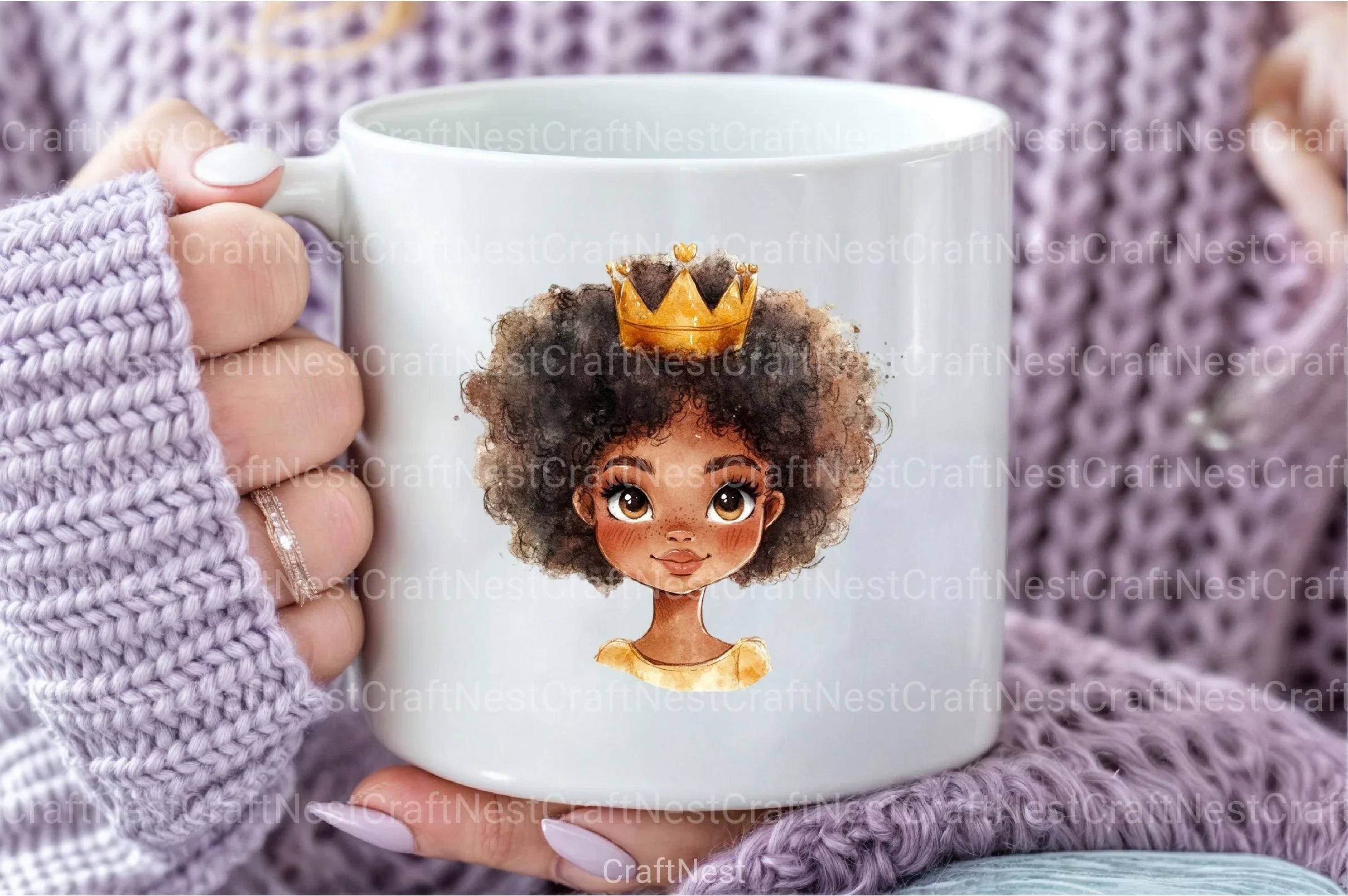 Quirky African American Girl Crown Clipart Bundle - CraftNest - Digital Crafting and Art