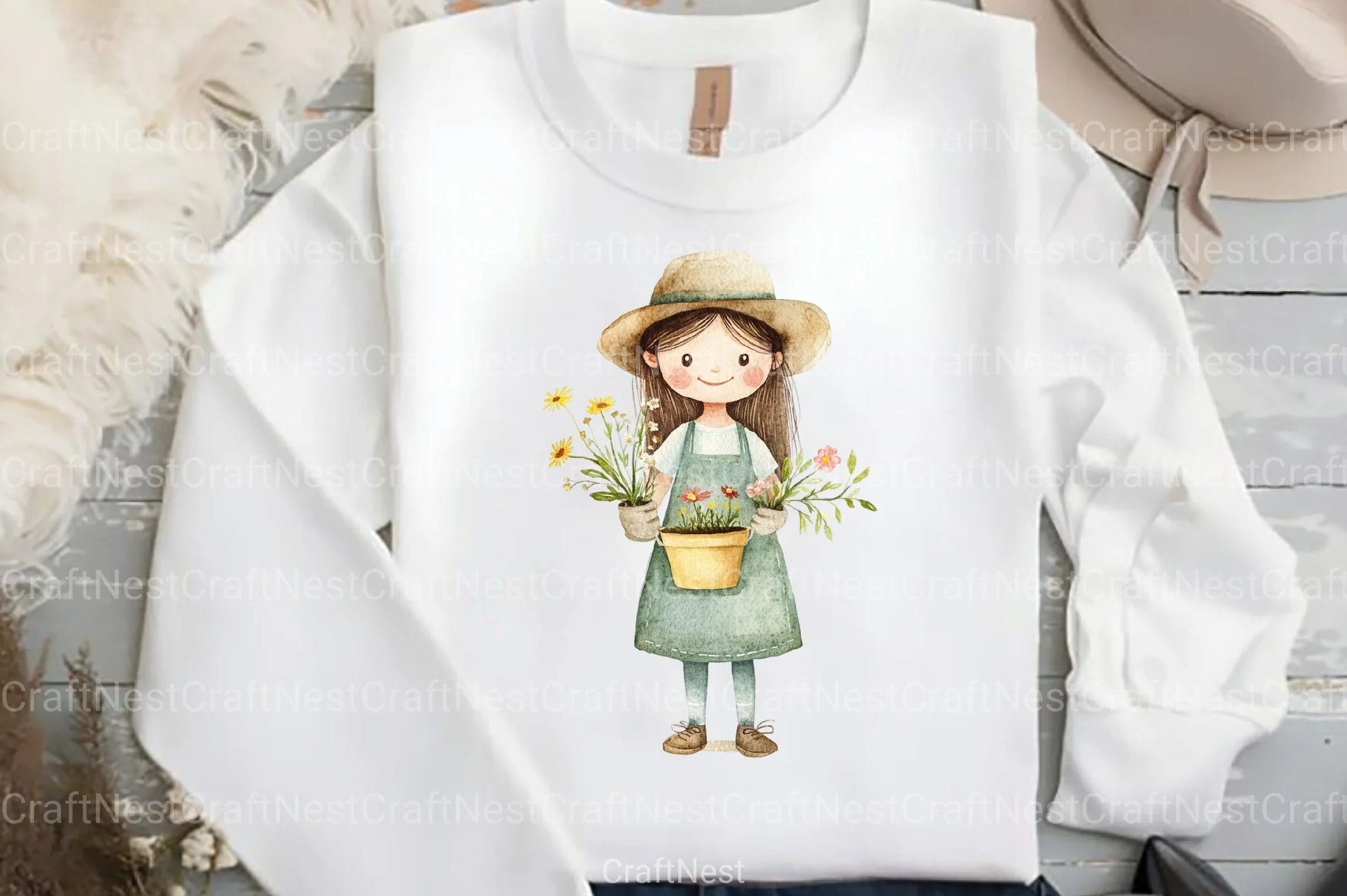 Cute Girl Gardener Clipart Bundle - CraftNest - Digital Crafting and Art