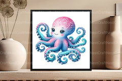 Blue & Pink Sea Life Clipart Bundle - CraftNest - Digital Crafting and Art