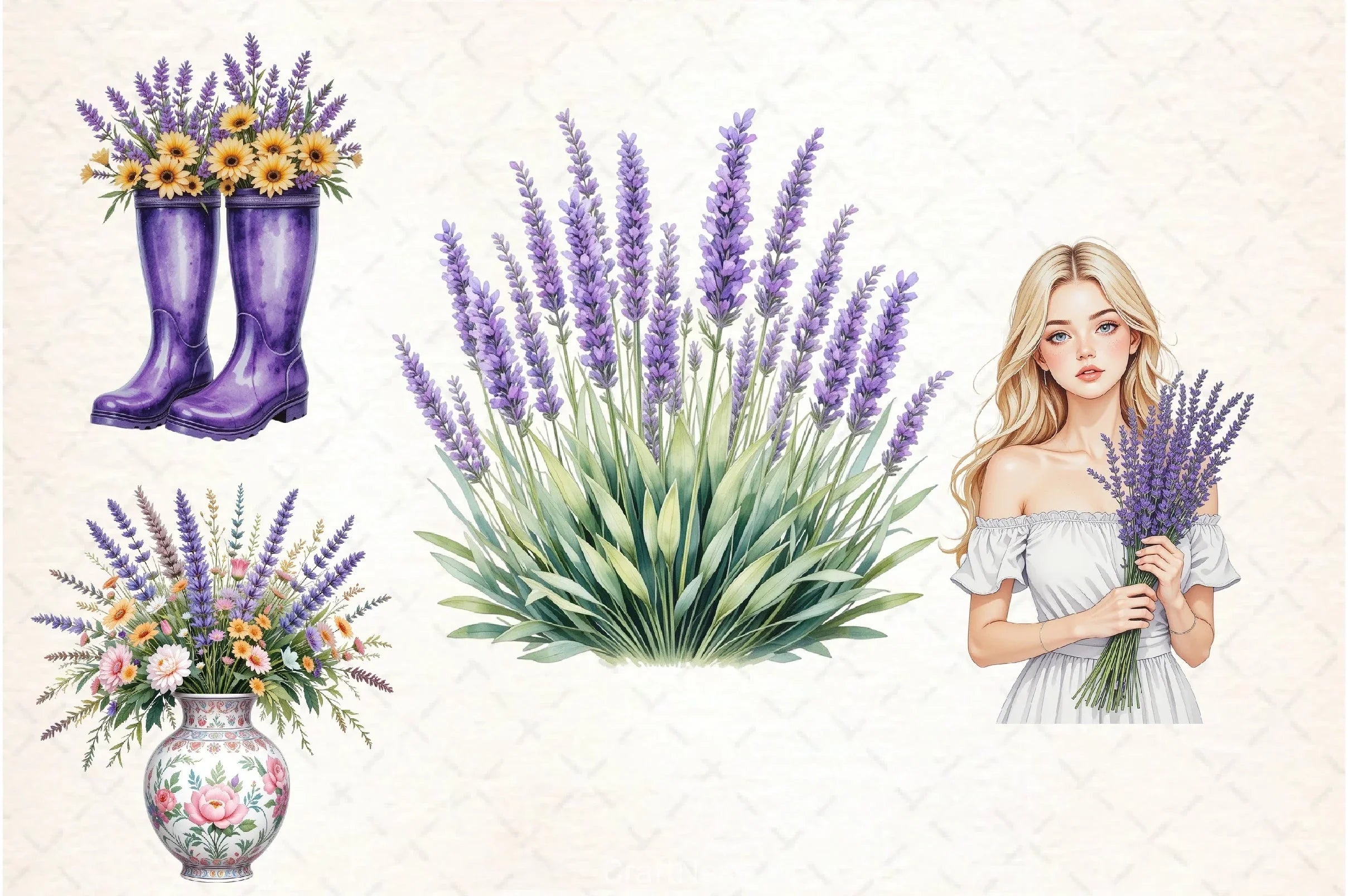 Countryside Lavender Clipart Bundle 1 - CraftNest - Digital Crafting and Art