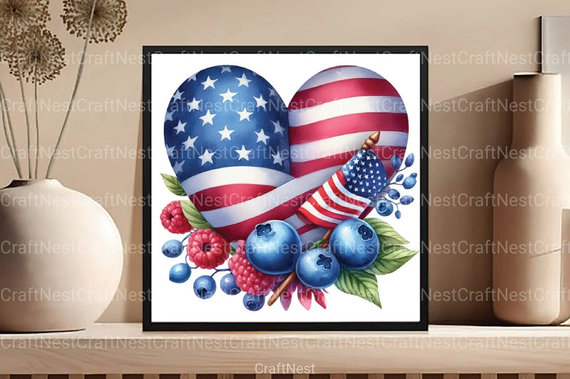 American Flag Clipart Bundle 99 - CraftNest - Digital Crafting and Art