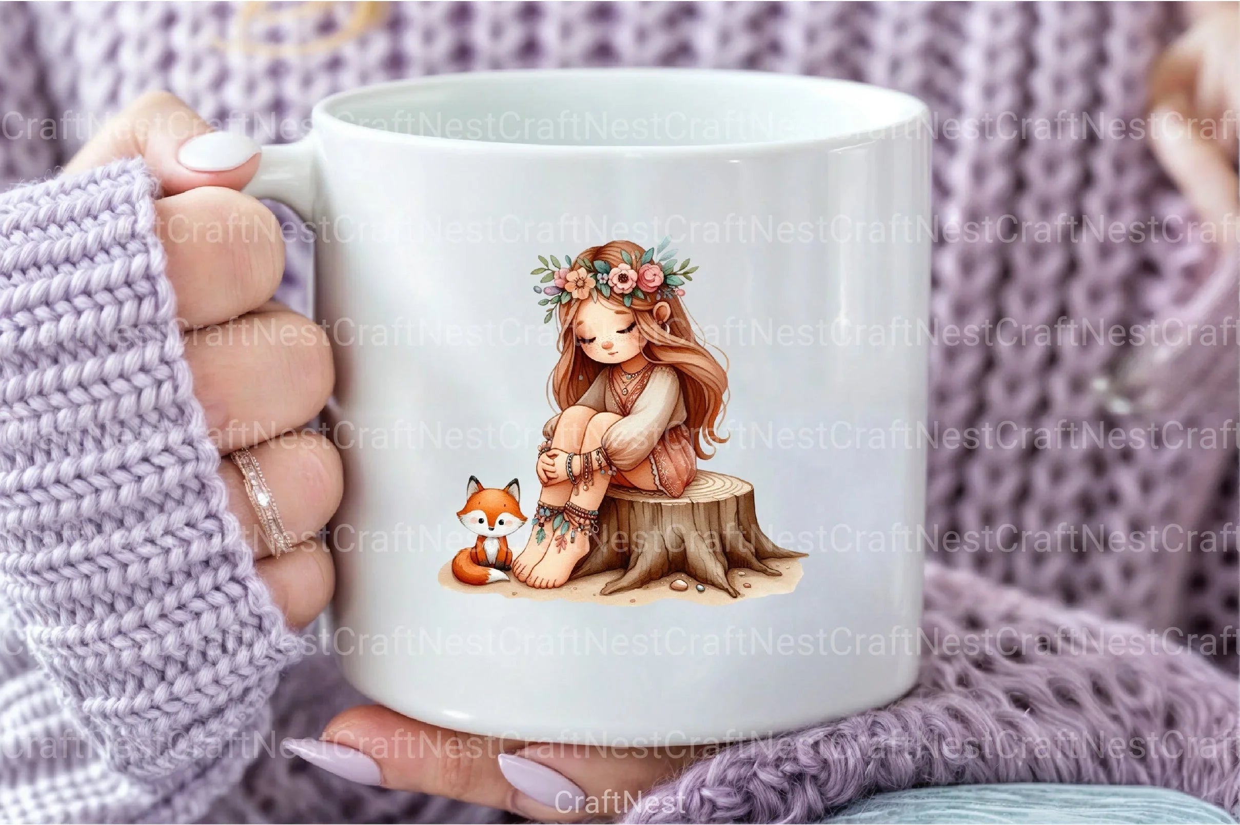 Tribal Boho Girl Clipart Bundle 14 - CraftNest - Digital Crafting and Art