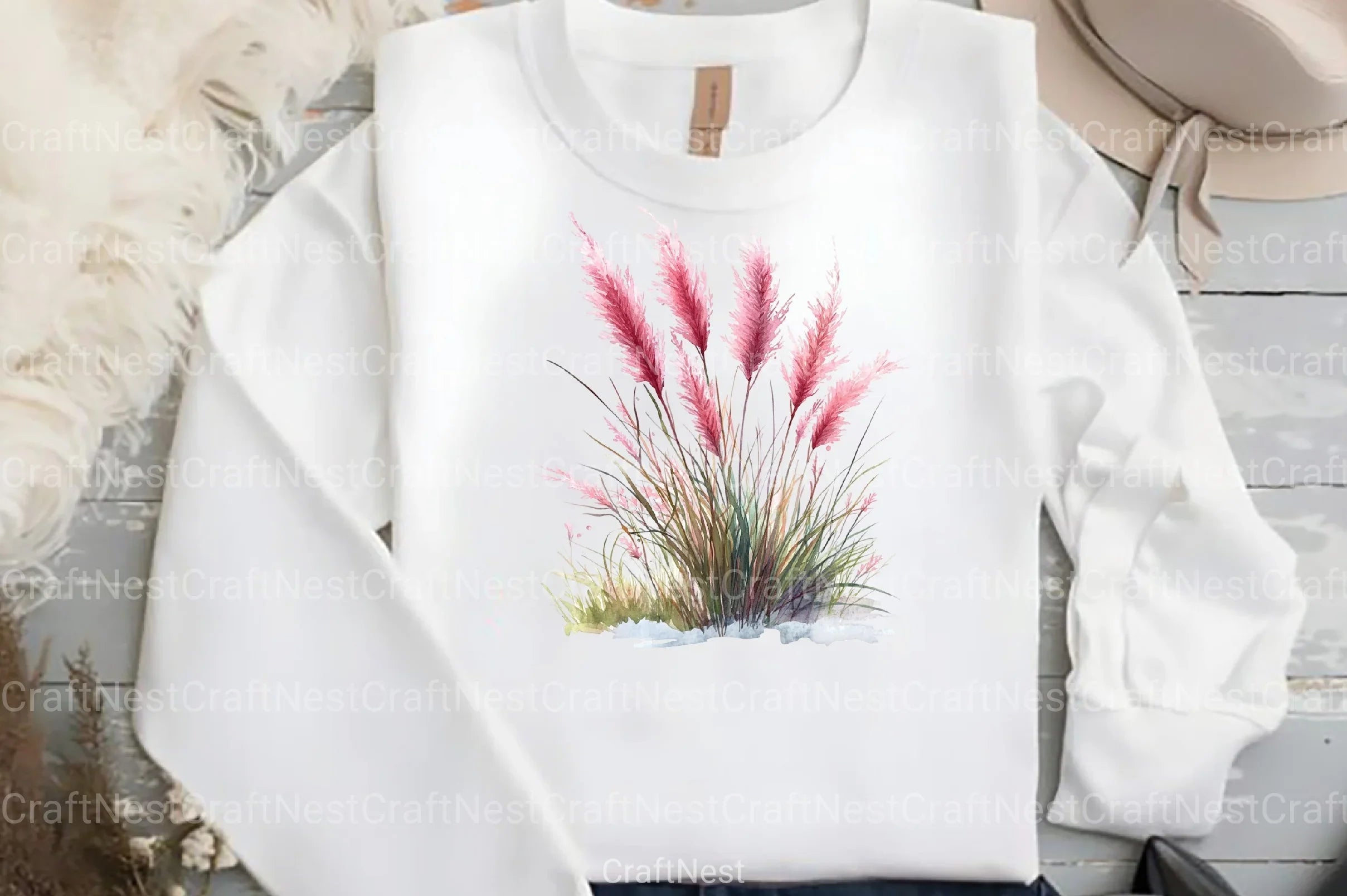 Pink Summer Grass Clipart Bundle - CraftNest - Digital Crafting and Art