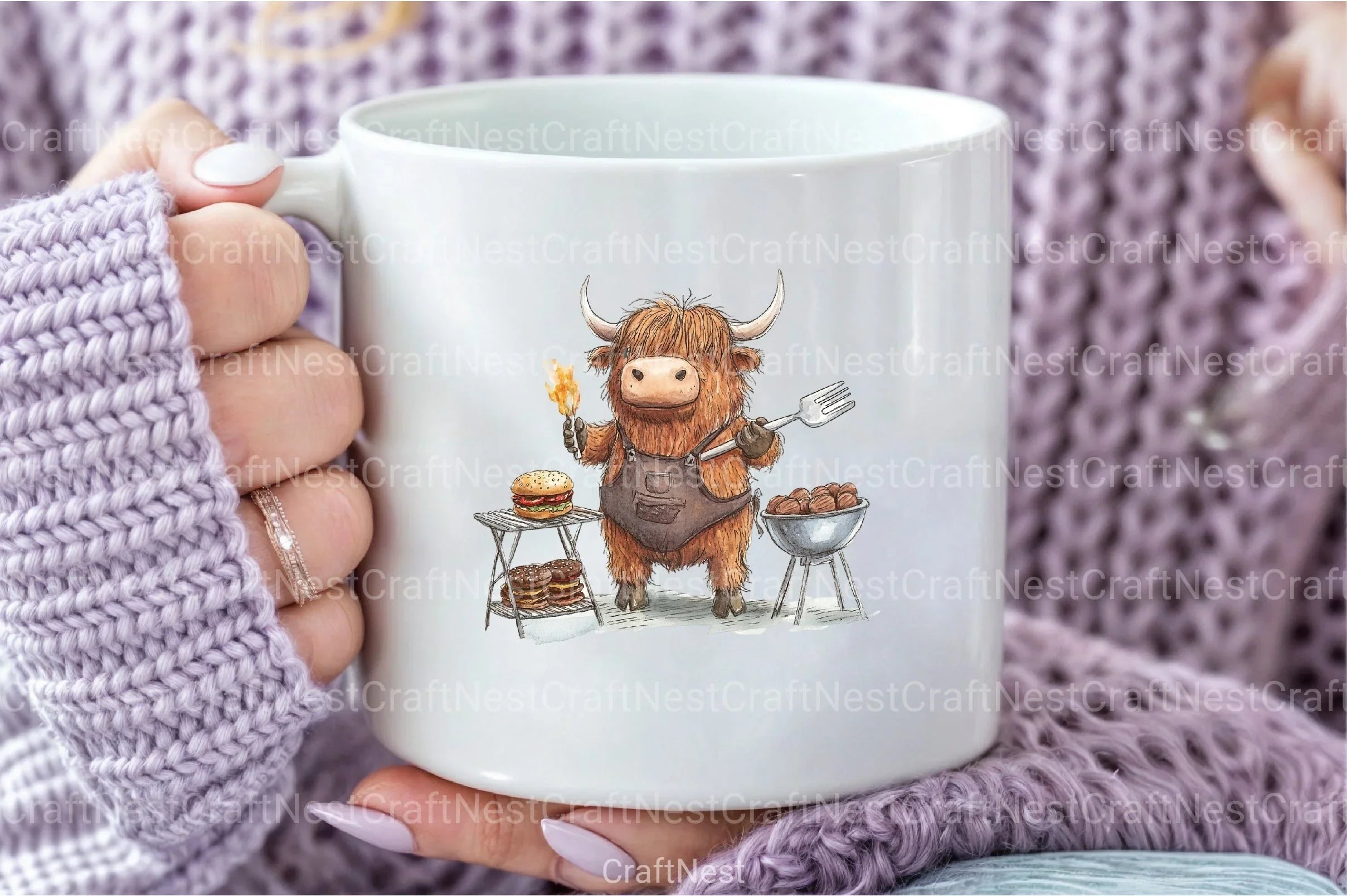 Summer Funny Cute Highland Cow Clipart Bundle - CraftNest - Digital Crafting and Art
