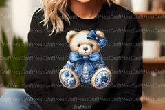 Blue Toile Baby Clipart Bundle - CraftNest - Digital Crafting and Art