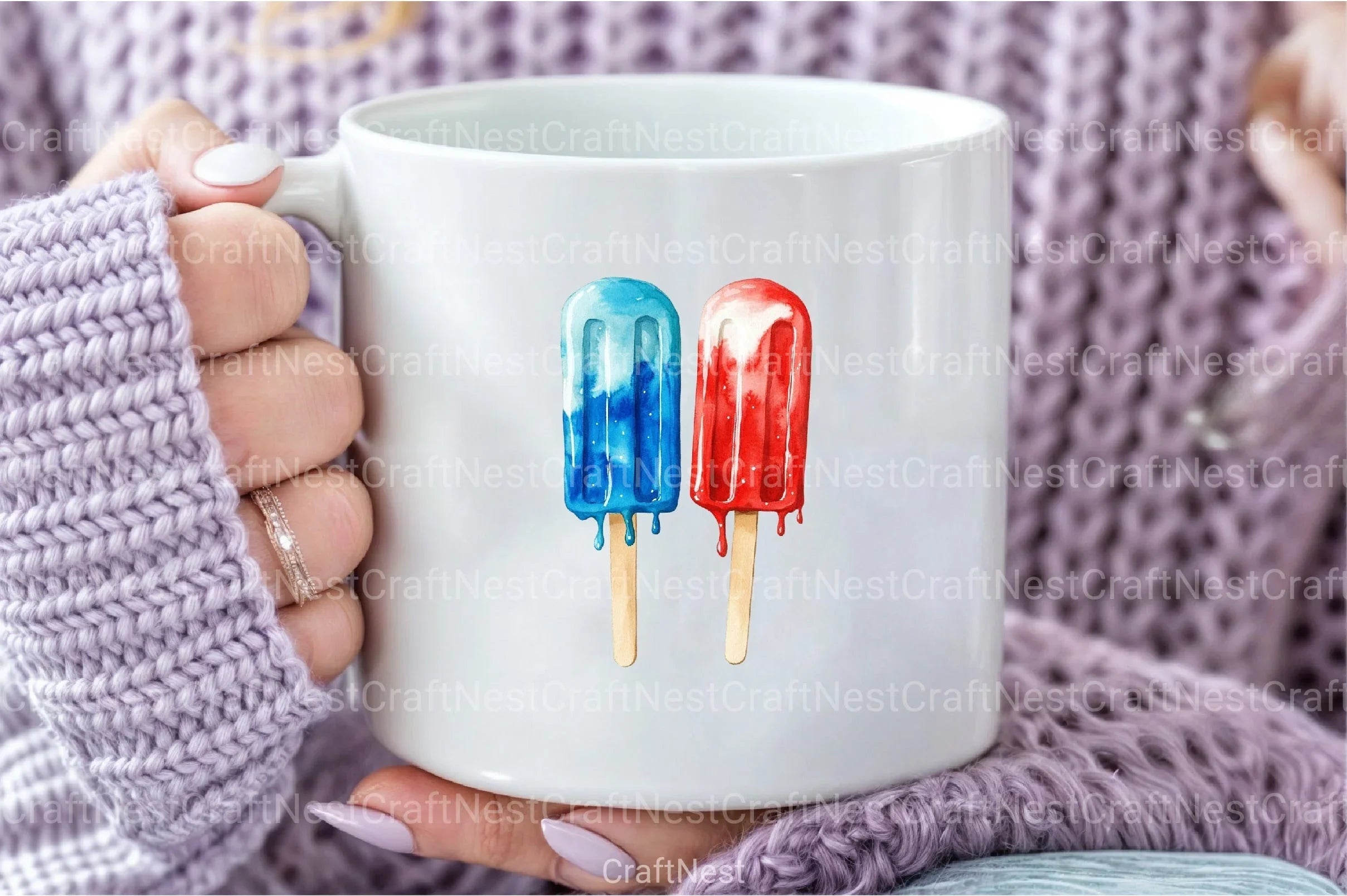 Patriotic 4th of July Ice Cream Clipart Bundle - CraftNest - Digital Crafting and Art