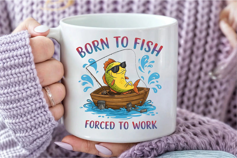 Born to Fish, Forced to Work Clipart Bundle - CraftNest - Digital Crafting and Art