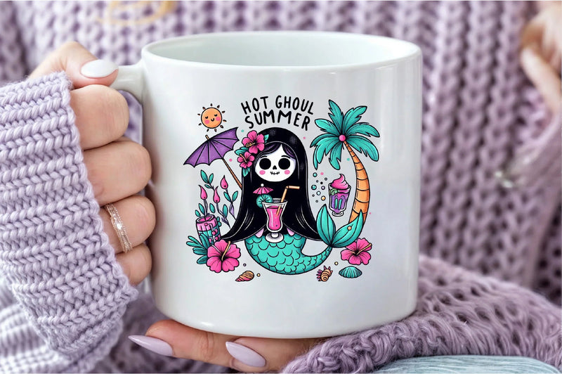 Cute Ghoul Mermaid Beach Clipart Bundle - CraftNest - Digital Crafting and Art