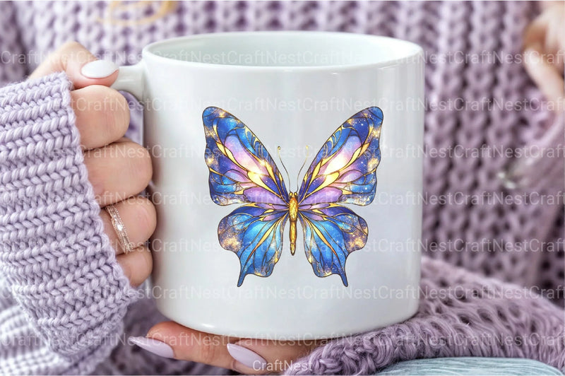 Stained Glass Butterfly Clipart Bundle 1 - CraftNest - Digital Crafting and Art