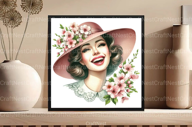 Spring Pin-Up Girl Clipart Bundle - CraftNest - Digital Crafting and Art