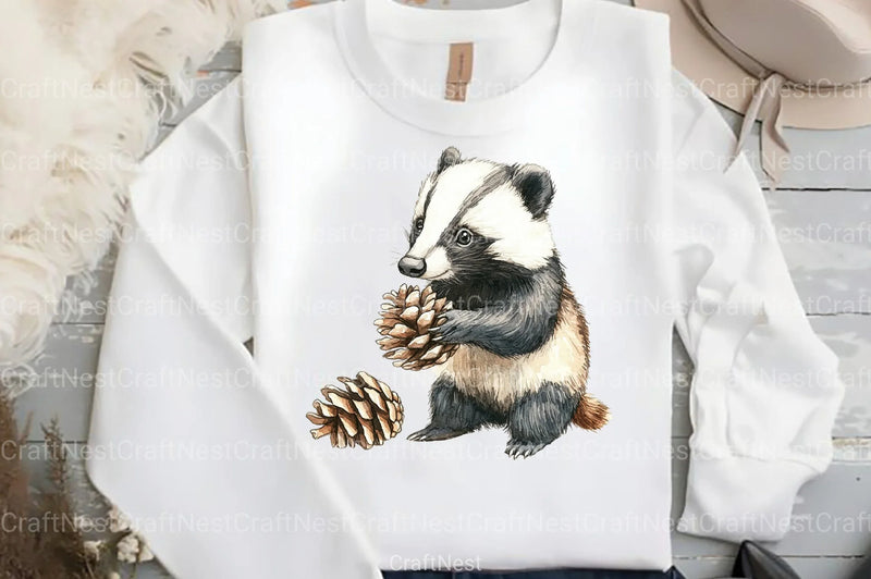 Cute Autumn Badger Clipart Bundle 99 - CraftNest - Digital Crafting and Art