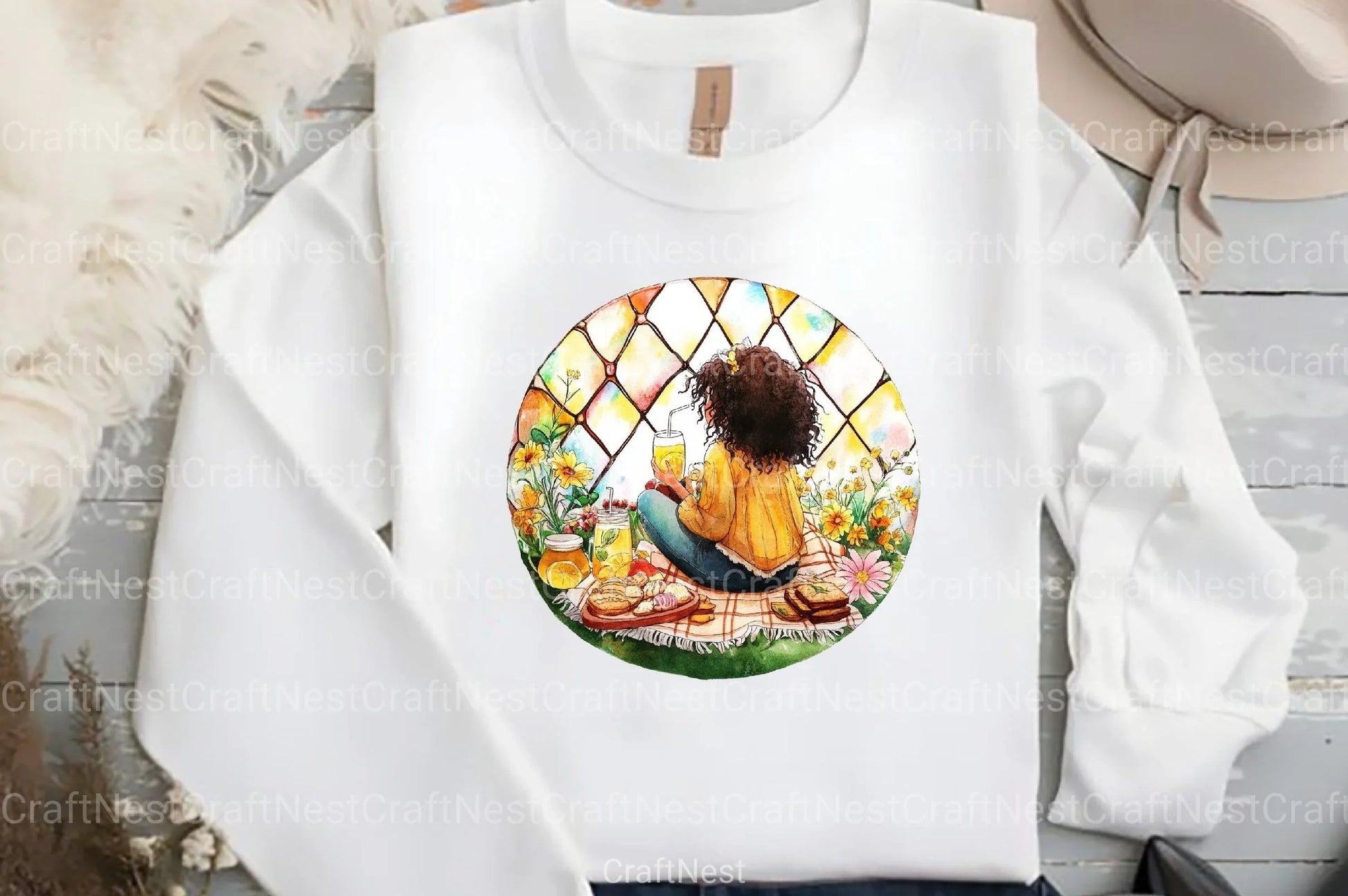 Stained Glass Summer Girls Clipart Bundle - CraftNest - Digital Crafting and Art