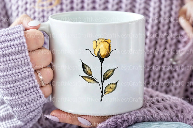 Black and Gold Rose Clipart Bundle - CraftNest - Digital Crafting and Art