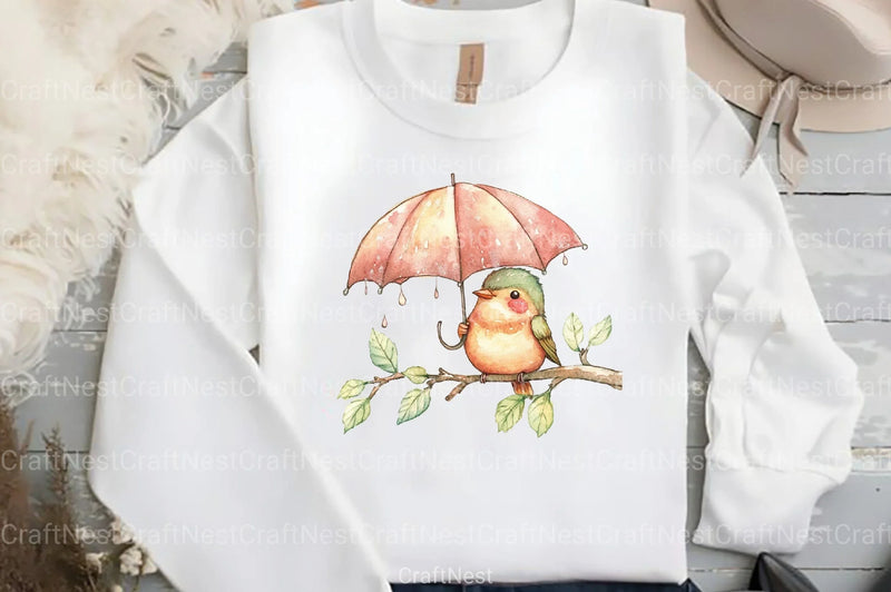 Cute Birds on Branch Clipart Bundle - CraftNest - Digital Crafting and Art