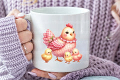 Pink Gingham Hen Mother's Day Clipart Bundle - CraftNest - Digital Crafting and Art