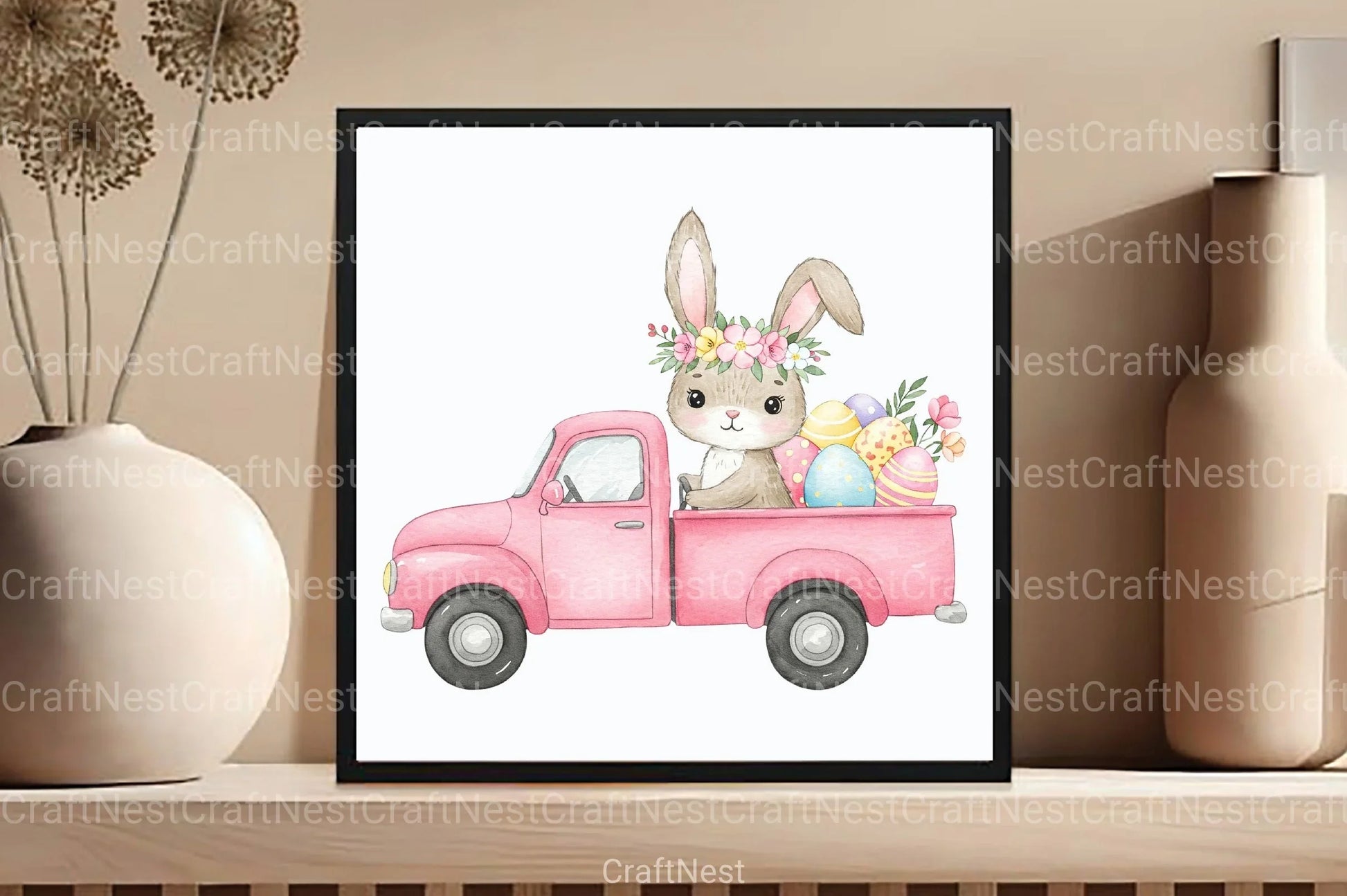 Cute Bunny Car Clipart Bundle 2 - CraftNest - Digital Crafting and Art