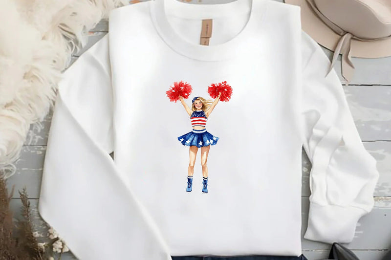 Cheerleader 4th of July Clipart Bundle - CraftNest - Digital Crafting and Art