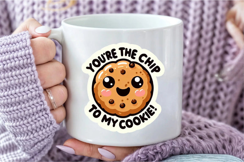 Funny 'You're the Chip to My Cookie' Sticker Clipart Bundle - CraftNest - Digital Crafting and Art