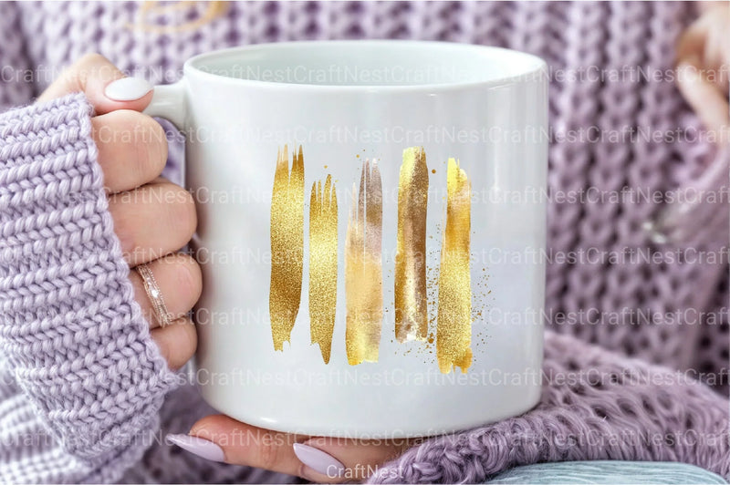 Gold Glitter Paint Elements Clipart Bundle - CraftNest - Digital Crafting and Art