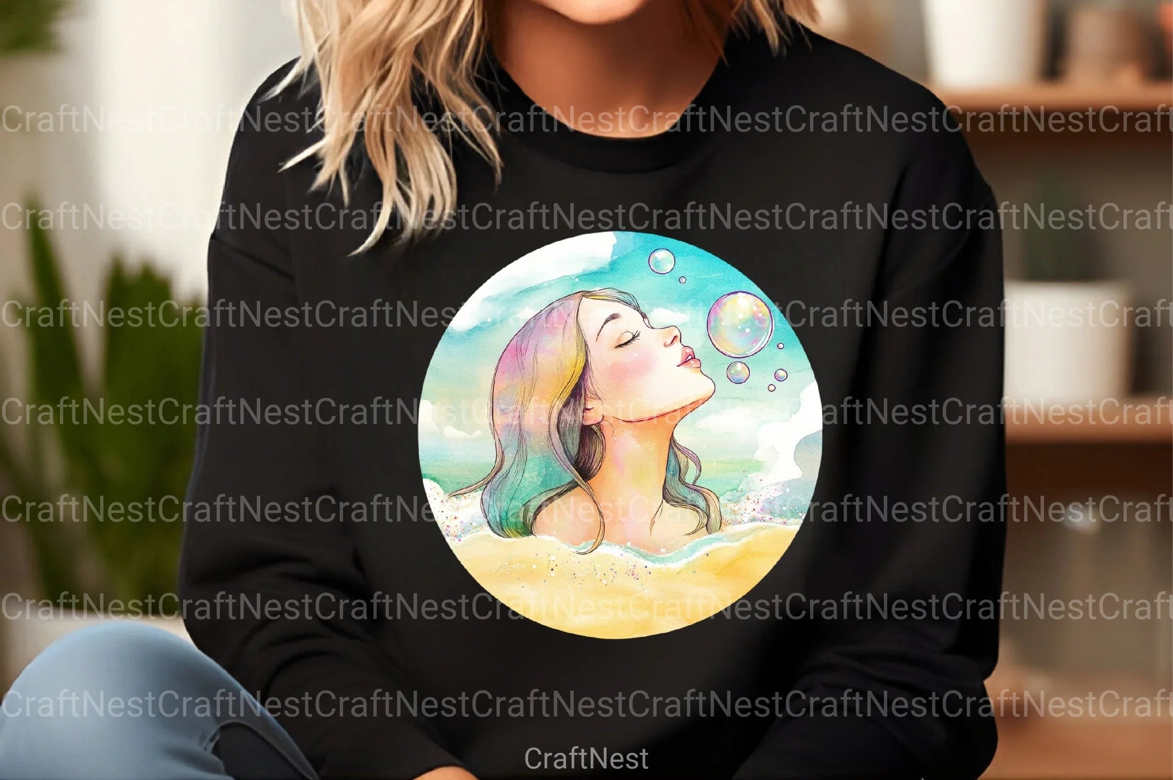 Stained Glass Summer Girls Clipart Bundle - CraftNest - Digital Crafting and Art