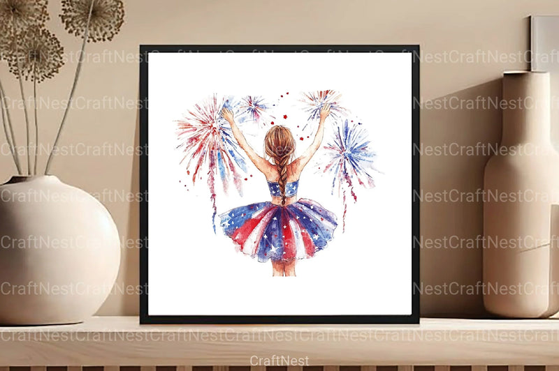 4th July Girls Clipart Bundle - CraftNest - Digital Crafting and Art