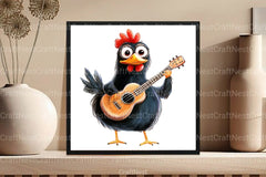 Quirky Funny Black Chicken Clipart Bundle - CraftNest - Digital Crafting and Art